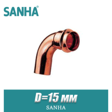 Угол пресс медный Sanha D15x90 град., вн./нар.
